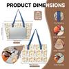 Floral Print Canvas Tote Bag Large Capacity Shopping Bag Eco Friendly Grocery Bag Portable Shoulder Bag Travel Beach Bag