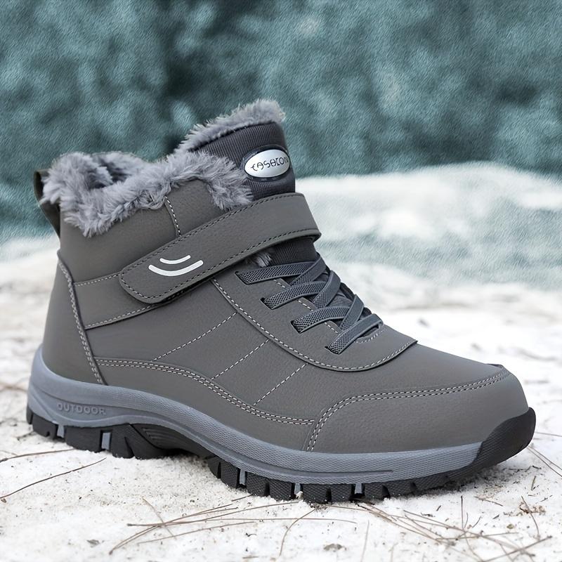 Stivali da neve invernali da uomo, comodi, foderati in peluche, antiscivolo, caldi, alti, impermeabili, traspiranti, comode scarpe da ginnastica per il tempo libero casual, escursioni all'aperto