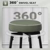 Set of Two Faux Leather Bar Stools - Green/Black