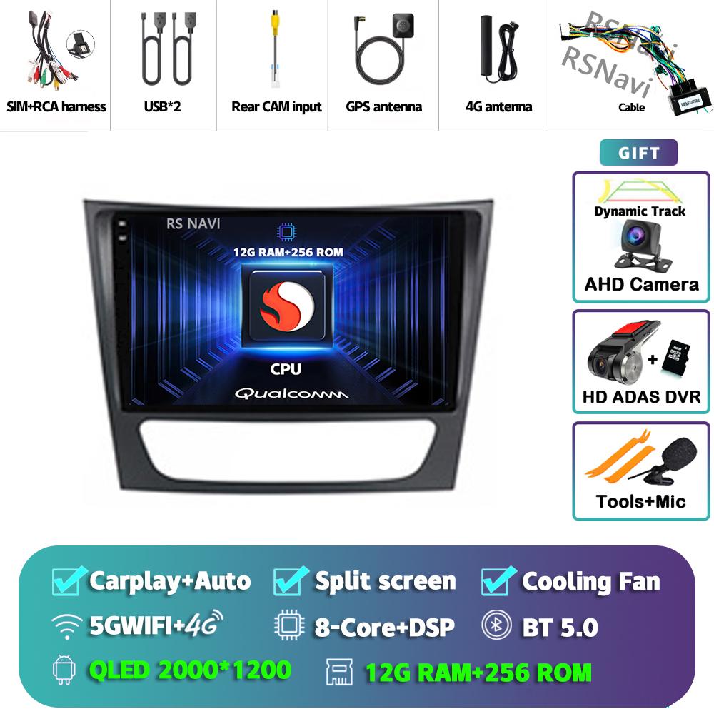 Android 14 Carplay Auto For Benz W211 Car Radio Player Multimedia stereo Navigation 4G+WIFI Head Unit DVD AI Voice 360 Camera BT