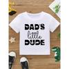 European Size Boys Round-neck Short-sleeved T-shirt with Unique English Patterns DAD'S Little DUDE