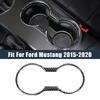 Carbon Black Car Center Cup Holder Cover Frame Trim Decorative Stickers Parts For Ford Mustang 2015-2020