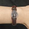 Cross-border Woven Tree of Life PU Bracelet - Retro & Creative Drawstring Wristband