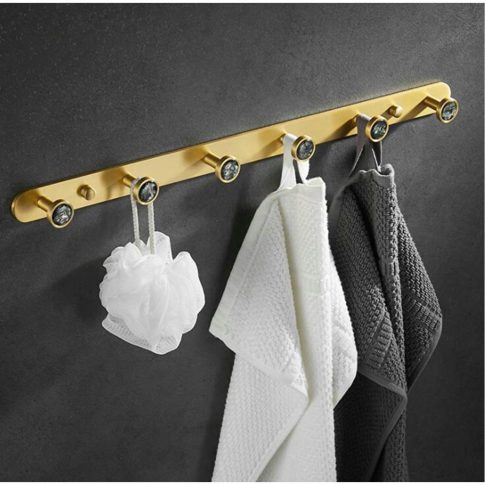 

Space Aluminum Robe Hooks Row Hook Wall Hang Mounted Towel Hook Black Clothes Hook Bathroom Hardwares Bedroom Hooks