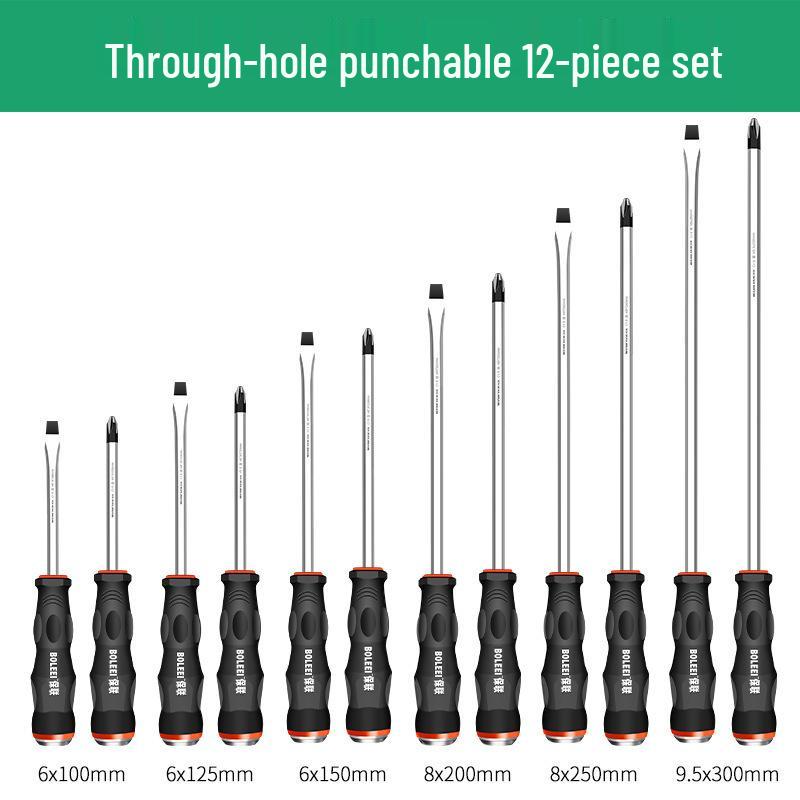 Multi-Function Screwdriver Set: Cross-Head, Slotted, Torx, Hammerable Flat-Head Tools