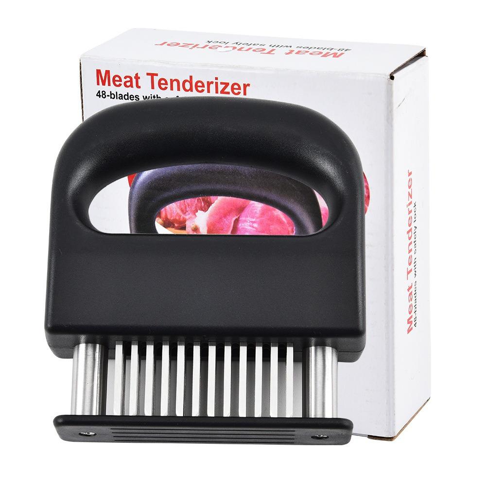 Meat Tenderizer Tool with 48 Stainless Steel Needle Blades Meat Tenderizer Needle with Safely Lock 1pc Meat Tenderizer Tool