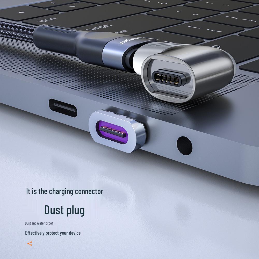 PD100W Magnetic Elbow Adapter - Fast Charging Type-C Converter for Laptops & Phones