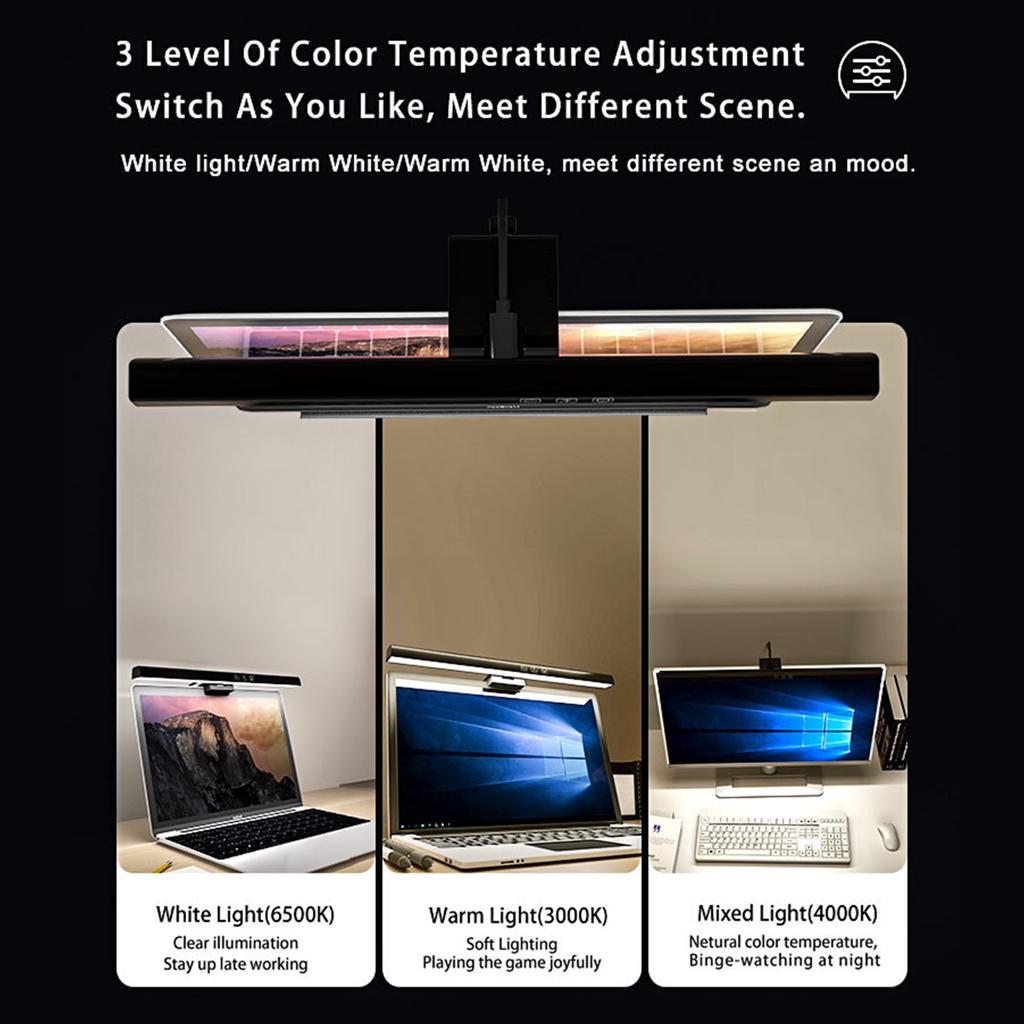 LED Computer Monitor Lamp Dimmable Screen Light Bar USB Powered Hanging Table Lamp for Home Office Work