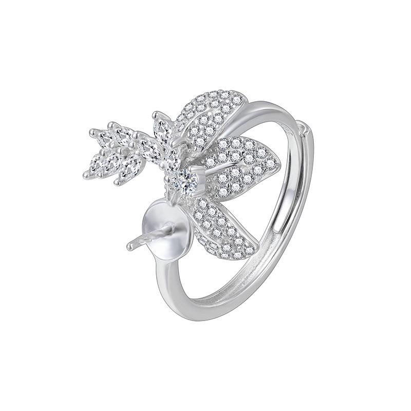 

S925 Sterling Silver White Shell Pearl Ring - Women s High-End Design, Customizable Setting