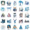 10/30/50pcs INS Blue Christmas Graffiti Stickers Aesthetic Waterproof Decor Scrapbooking Stationery Phone Case Cute Sticker Pack