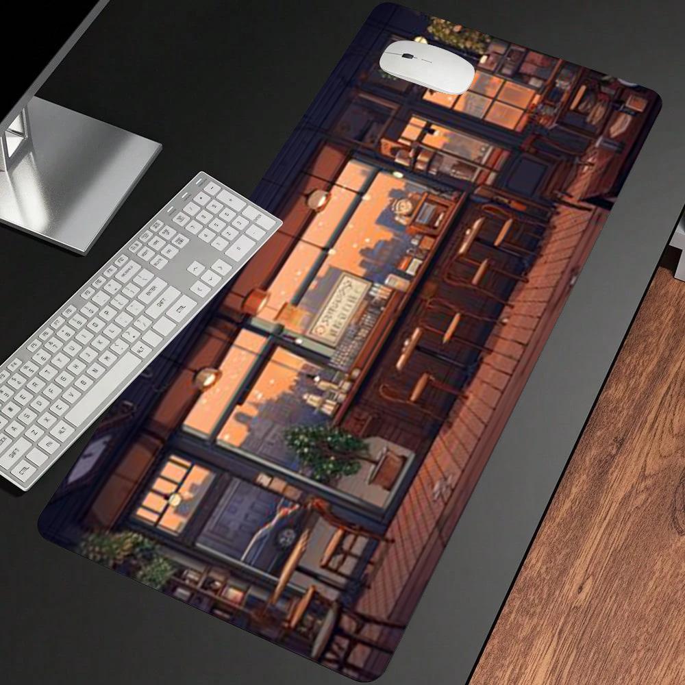 Healing cat mouse pad lying on desk HD printing computer deskpad anti-slip rubber large notebook office mousepad PC accessories