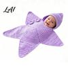 Seestern Schlafsack für Neugeborene Baby Schlafsack Gestrickter Schlafsack mit Kapuze Sternförmige Neugeborenen Tasche Gemütliche Baby Trage-Decke Fotografie Requisite