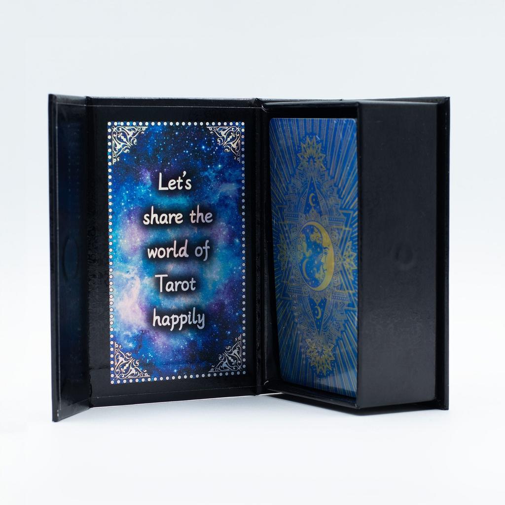 Blue Foil Tarot Card Set – Moon Face – with booklet