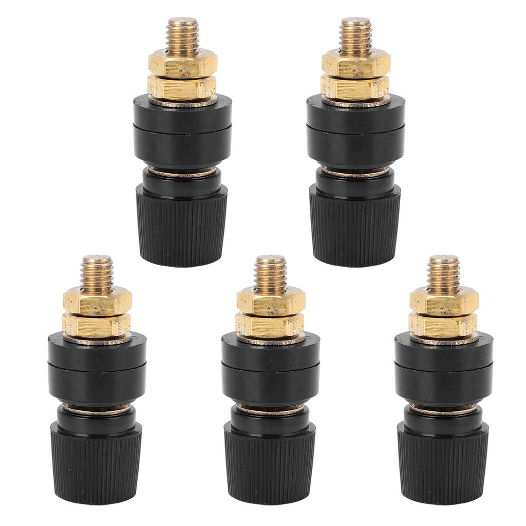 5Pcs Brass Binding Post Nickel Plated Inverter Terminal for Electronic Instruments AutomobilesBlack