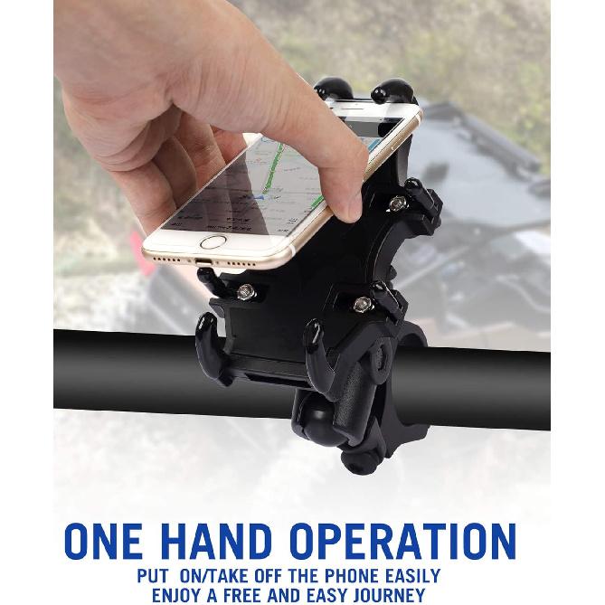 UTV Phone Mount For 1.75"-2" Roll Bar, 360°Rotation UTV Phone Holder With 8 Claws, Aluminum Alloy Heavy Duty Smartphone Holder Hang On To 4.7"-7.1"