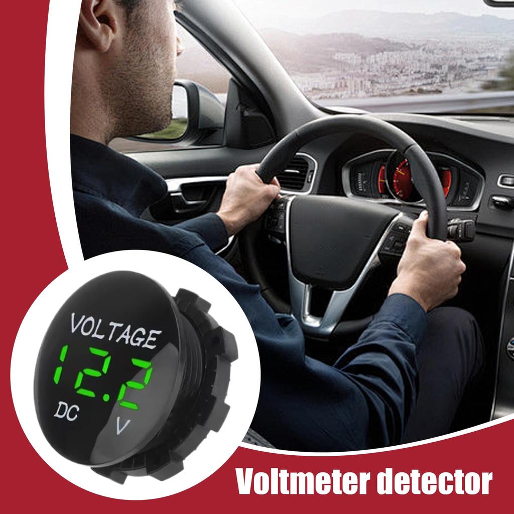 Voltmetr, Automobilový voltmetr DC LED Digitální displej Motocyklový tester ,