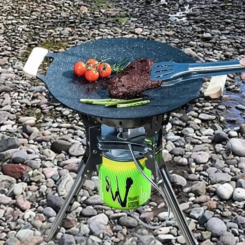 BRS-69/BRS-69A Outdoor Gas Stove 4360W Camping Stove Propane Stove Burner Stand Gas Adjustable Height Foldable Picnic Gas Stove