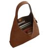Coach Borsa Tote a Spalla Brooklyn 28 con Targhetta Logo in Pelle Scamosciata e Granata Grande da Donna Marrone Scuro CW637-B4WBR