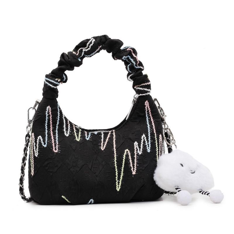 Canvas Shoulder Bag For Women With Chain Detail Perfect For Daily Casual Use