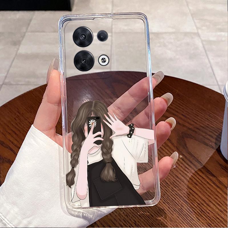 For Oppo Reno8 5G Case Oppo Reno 8 Pro Phone Case Luxury Cute Love Heart Rabbit Funny Clear Soft TPU Silicone Back Cover Bumper