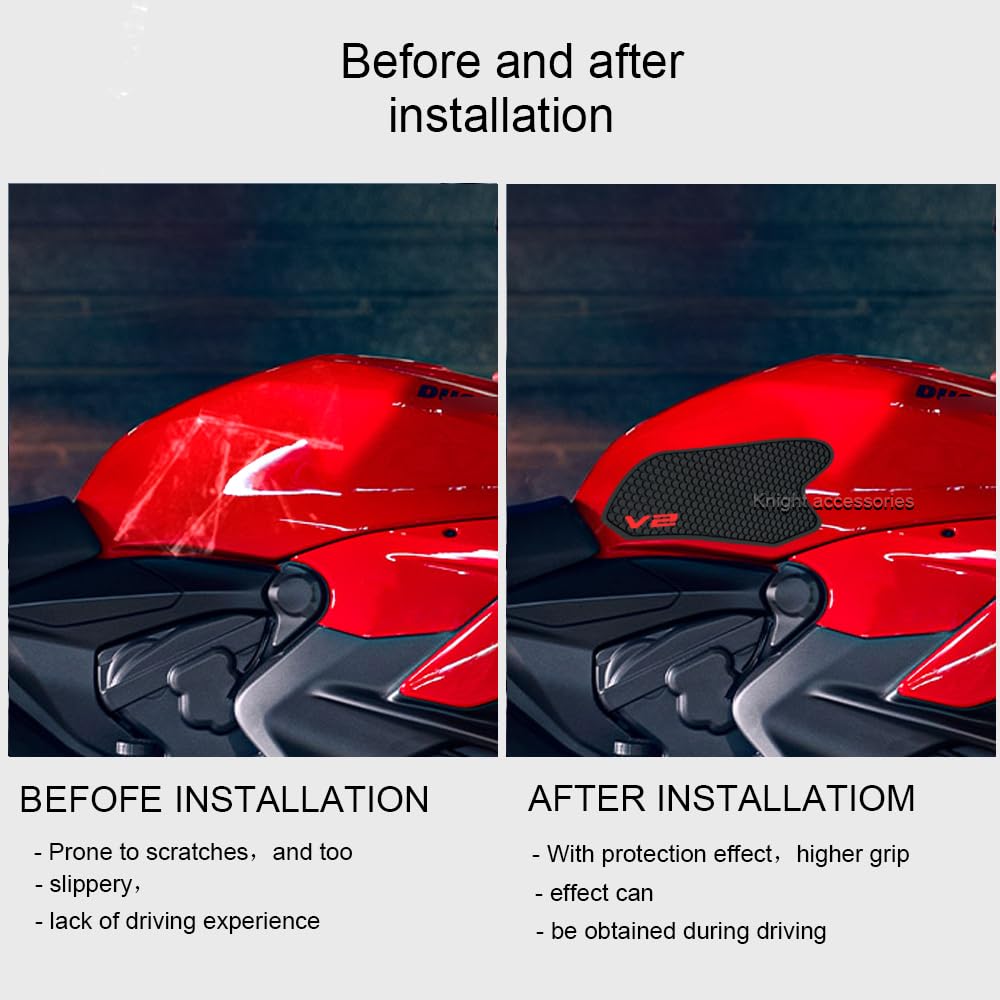 For Ducati Panigale Streetfighter V2 2022 2023 Motorcycle Tank Traction Pad Anti-Slip Sticker Gas Knee Grip Protector