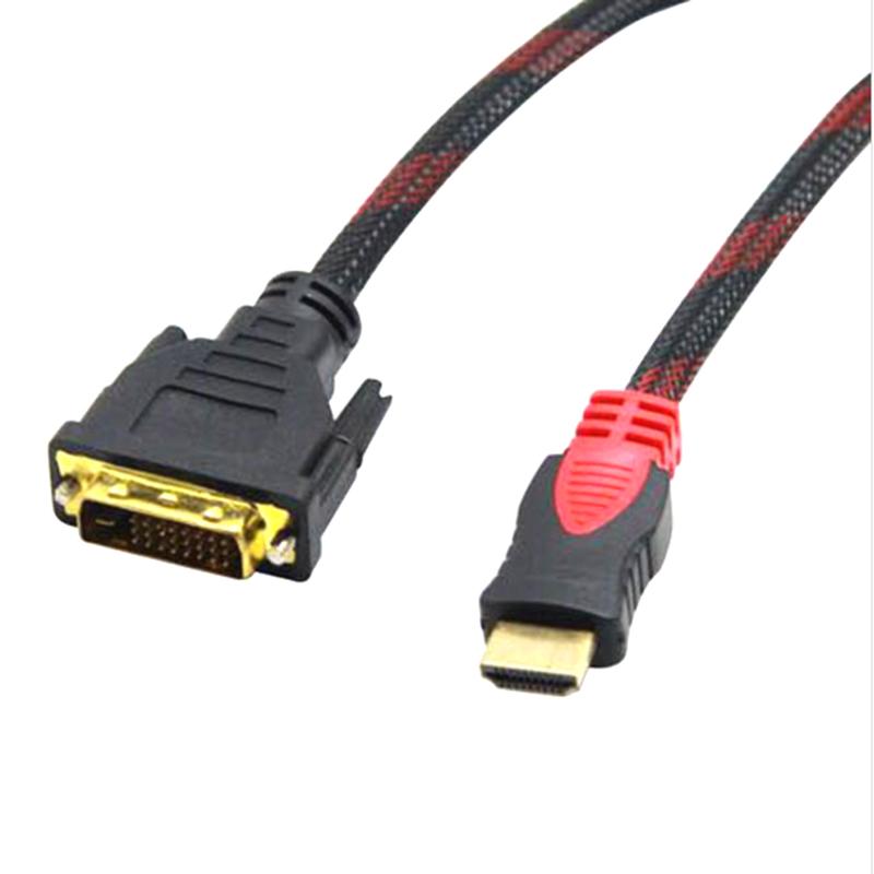 

To DVI Cable 1080P Gold Plated Male to 24+1 Pin Male Video Cable HDMI-compatible for HDTV DVD Projector 1.5m to 20m Adapter 1.5m чорний