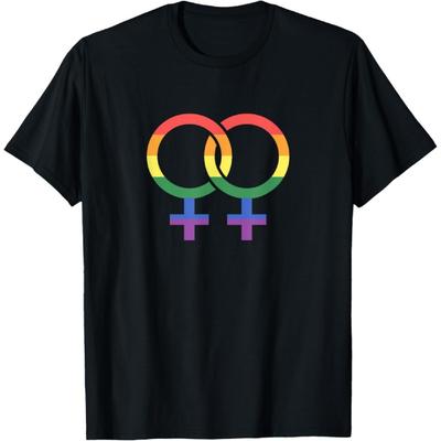 Lesbische Stolzflagge - Verknüpftes Venus-Symbol T-Shirt