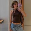 2026 Summer Off-Shoulder Metal Decor Cut-Out Tank Top for Women