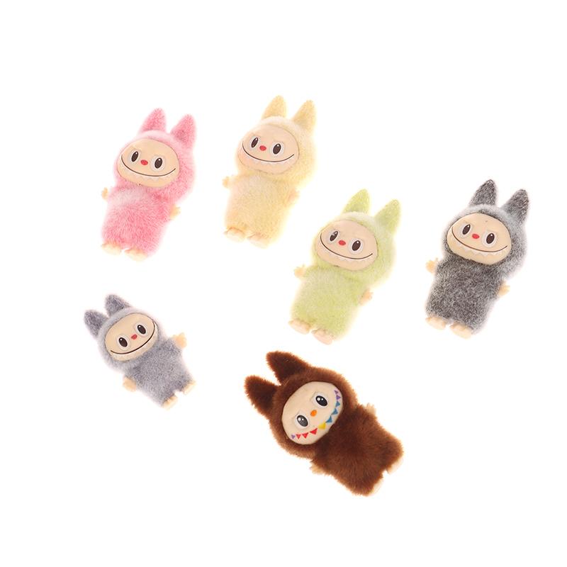 1Pc Kawaii Toys Gift Cartoon Labubu Standing Posture Series Mini Flocking Exquisite Cute Doll Diy Pendant Accessories Decoration