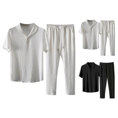 Summer Thin High-end Sports Suit Men's Fashion Short Sleeved Pants Trend Light Luxury