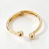 Women's Light Luxury Electroplated Gold Open Cuff Bracelet – High-End Metal Wristband Jewelry.