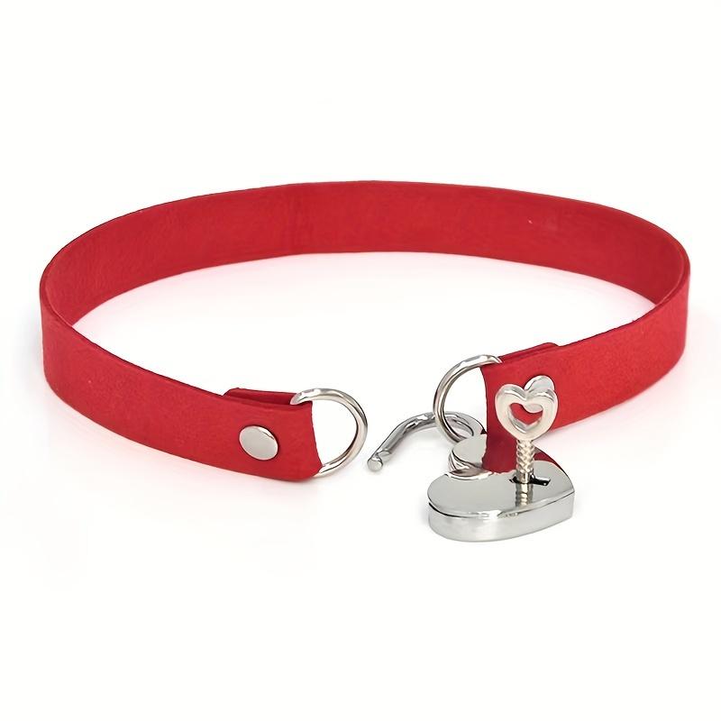 Mode Gothic Punk Stil Gebunden Pfirsich Herz Liebesschloss Halsband Halskette Halsband Mit Schlüsselbein Halskette Für Geburtstag Liebhaber Geschenk