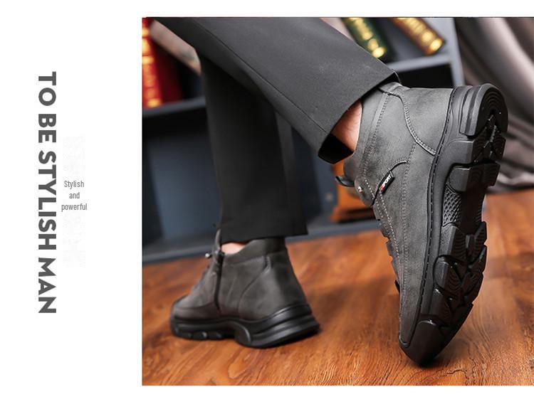 Men's Northeast High-Top Waterproof Snow Boots - Winter Warm, Plus Velvet, Trendy, and Protective.