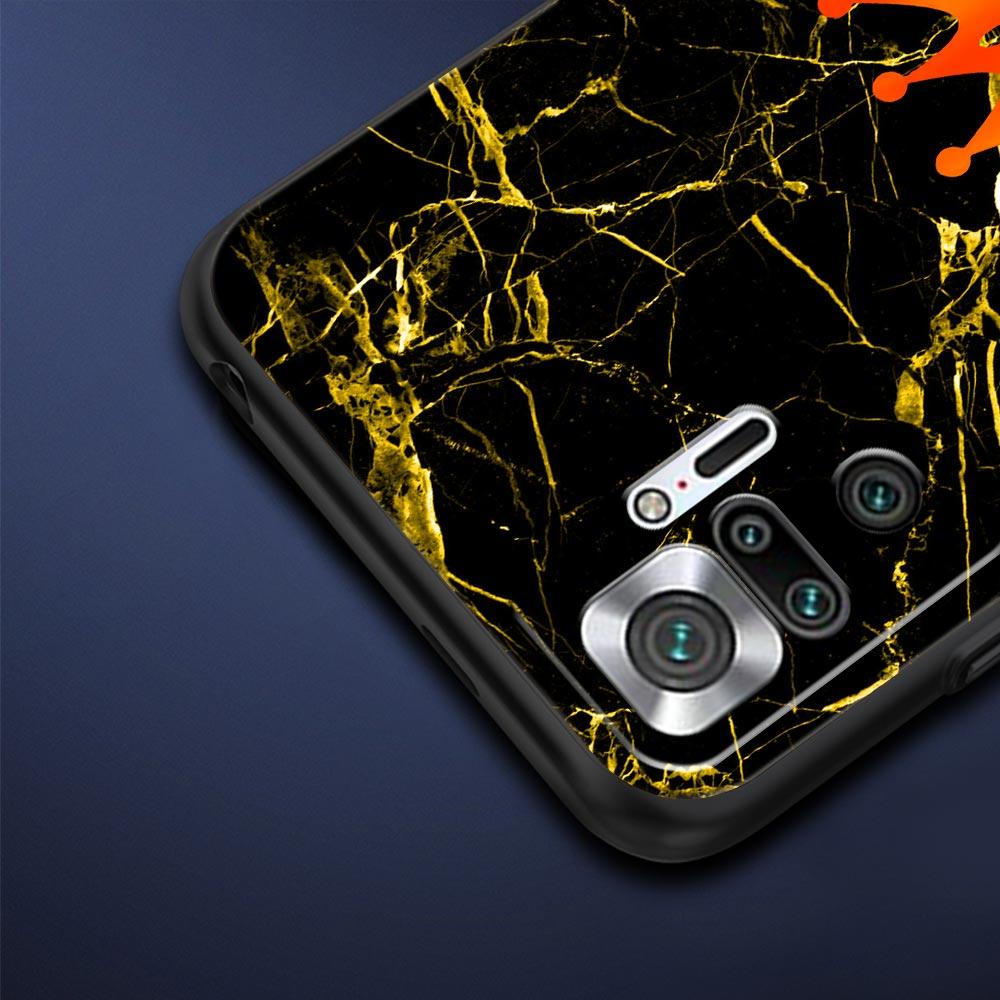 Marble Letter Phone Case For Xiaomi Redmi Note 14 13 5G 10 11 12 Pro Plus 4G 14C 13C 12C 10C Black Cover