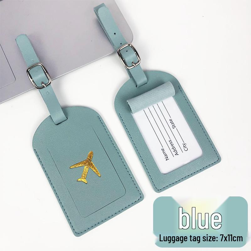 Metal Buckle Boarding Pass and PU Leather Luggage Tag with Hot Stamped Paper Card