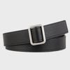 No Punching 24 Minimalist Double-Sided First-Layer Cowhide Lychee Pattern R & W Fashionable Square Buckle Belt For Women