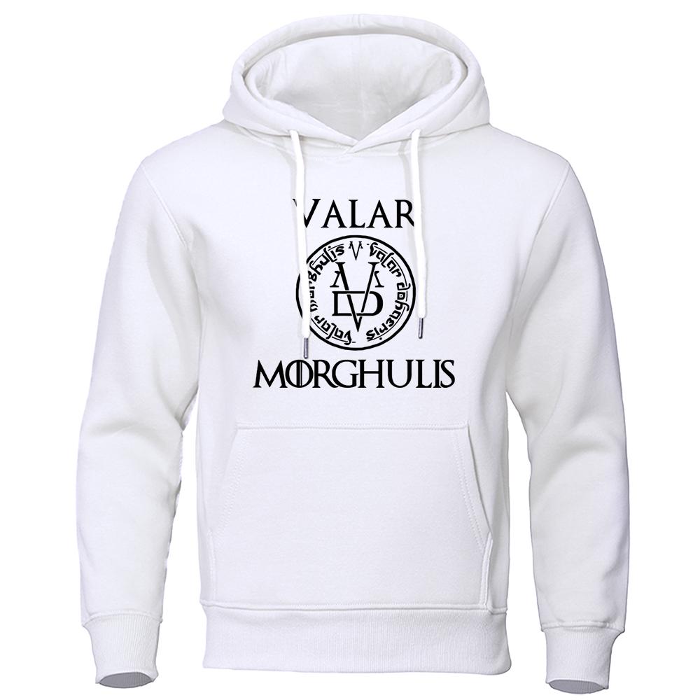 A Song of Ice and Fire Hooded Valar Morghulis Print Sweatshirts Oversized Loose Clothing Fashion Casual Long Sleeves Hoody Male