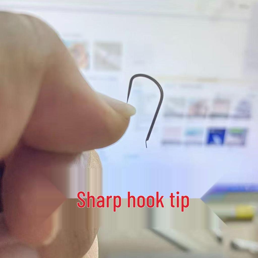 Rotes Sandelholz Kanto Haken ohne Widerhaken, Langer Schenkel für Graskarpfen & Silberkarpfen, Flying Hook Angelzubehör - Schwarz