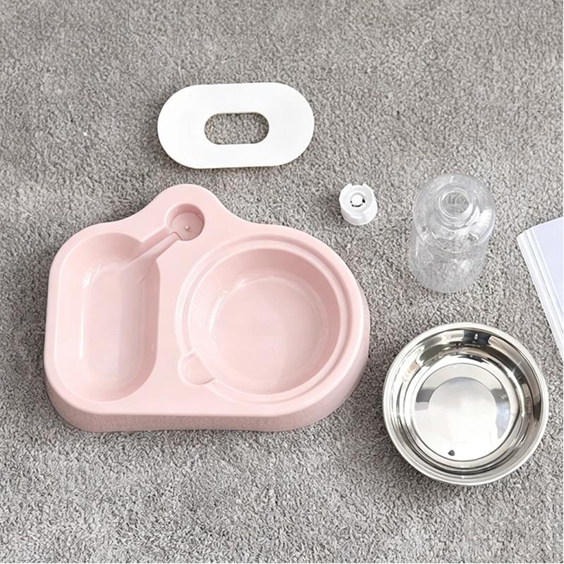 Bowl Style Pet Automatic Water Dispenser Integrated with Water and Feeding Splash Proof and Non Wet Mouth Feeding Basin
