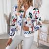 Fall New Style Tropical Print Baseball Collar Jacket - Elegant Business Casual Versatile Women's Coat