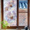 Flowers Window Privacy Film Stained Glass Tulip Butterfly Window Cling Static Glass Sticker for Home Kitchen Office Bathroom
