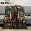 Dinosaur Collection 2D Flat Pattern Flannel Blanket, High quality All Seasons, Home Decor, Warmth and Comfort, Perfect for Christmas Gifts.