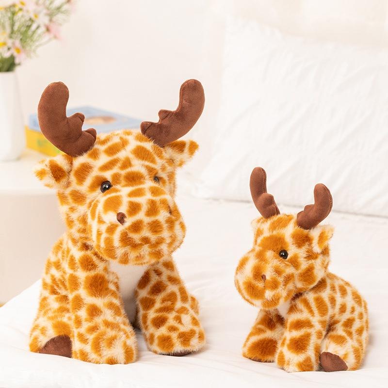 Cute Simulation Elk Doll Plush Toy Deer Sika Deer Doll Children's Doll Christmas Gift