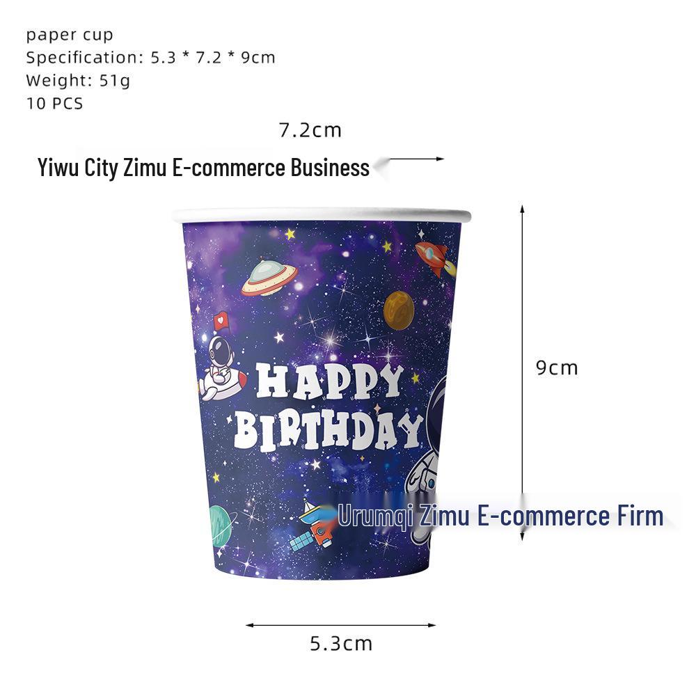 

Набор столовой посуды для вечеринки космонавтов: Чашки, Столовые приборы и Скатерть для Празднования Дня Рождения