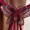 Women Sequins Butterfly Pearl Sex Thongs Panties Underwear Lingerie