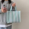 Sac Cabas en Toile Rayé Style Coréen Grande Capacité Pour Étudiants et Dames de Bureau