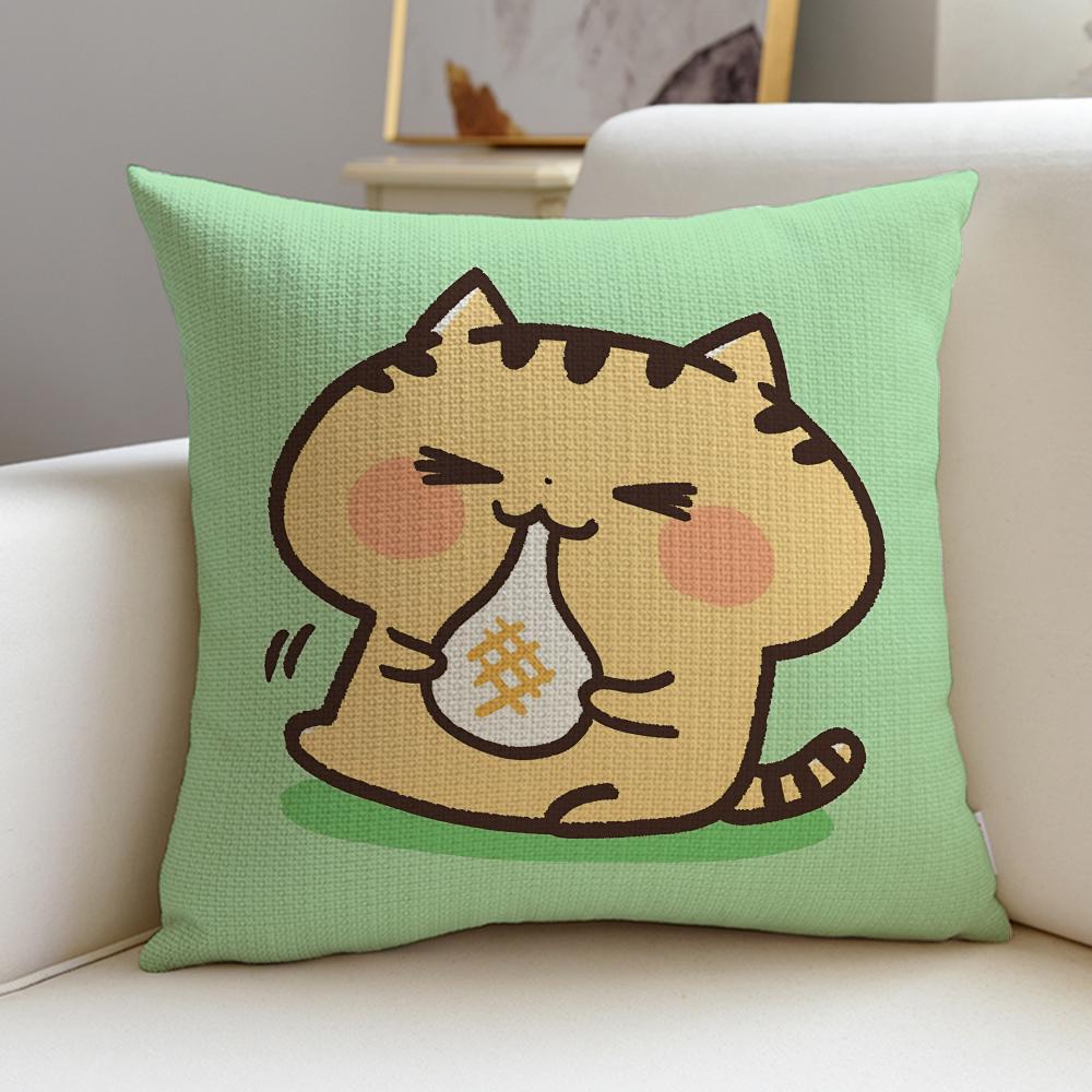 Squishy MMochi Mochi PetsS Cushion Cover Breathable and Skinfriendly Linen Pillowcase Square Removable and Washable Cushion
