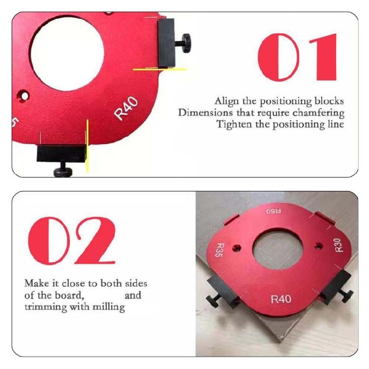 2 Pieces Routers Corner Jig Radius Templates 10-50R for Accurate Woodworking Projects Furniture Making Template