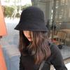 WTEMPO Spring Fall Winter Knitted Bucket Hats Women Solid Color Casual Woolen Hats Versatile Shopping Travel Hats