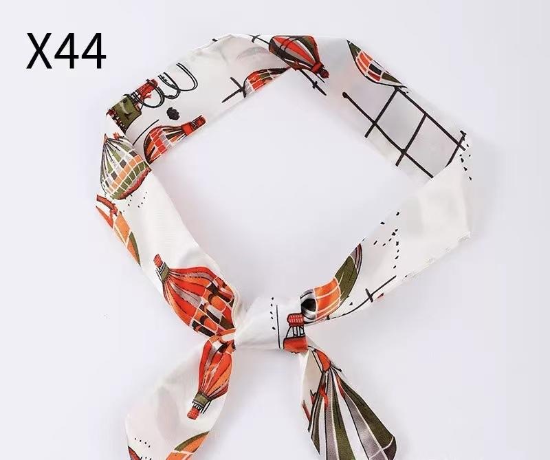 New fashionable long silk scarf double-layer versatile headband streamer, decorative binding bag with hand gift silk scarf wholesale